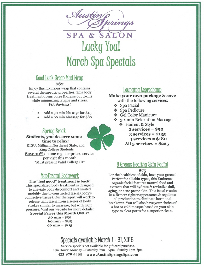 March Specials 2016