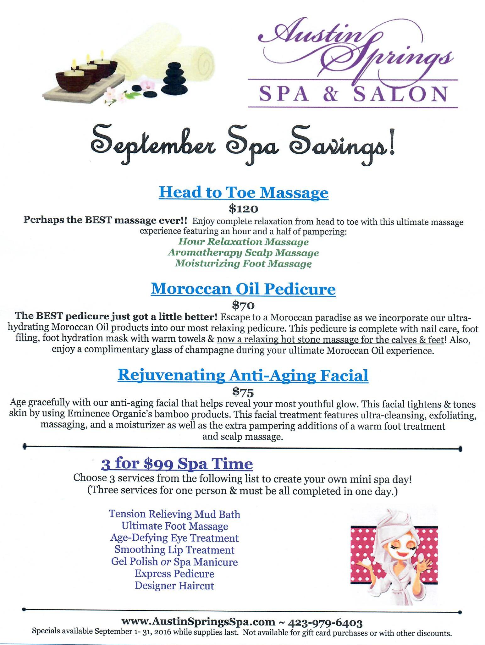 Seasonal Packages Austin Springs Spa